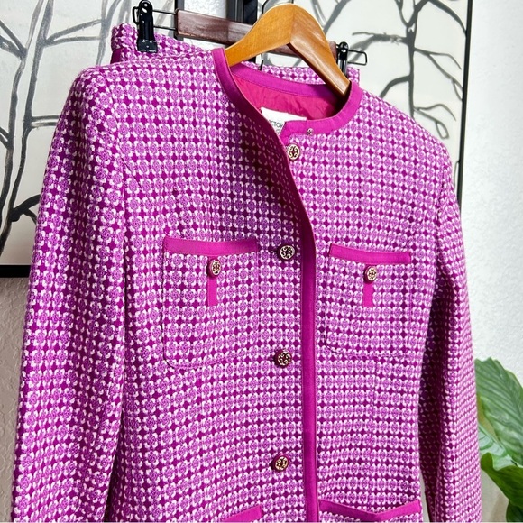 Victor Costa Dresses & Skirts - Victor Costa Vintage skirt suit pink white tweed size 8 medium